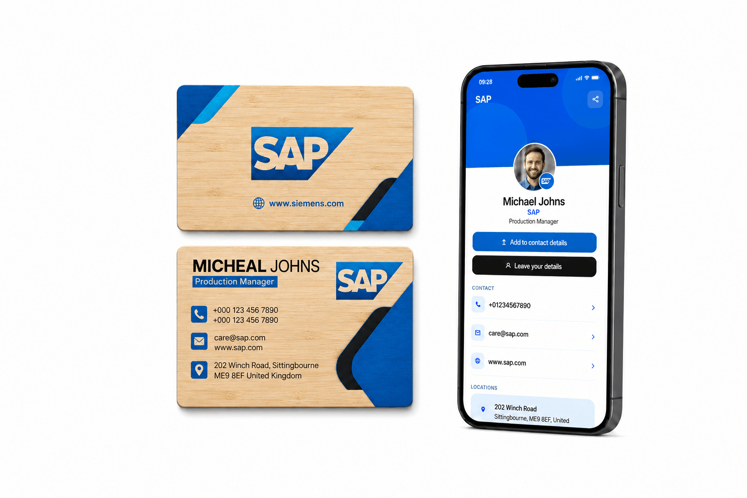 NFC Business Card Bamboo – Custom Design
