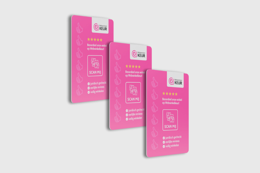 WebwinkelKeur Review Cards (3 pieces)