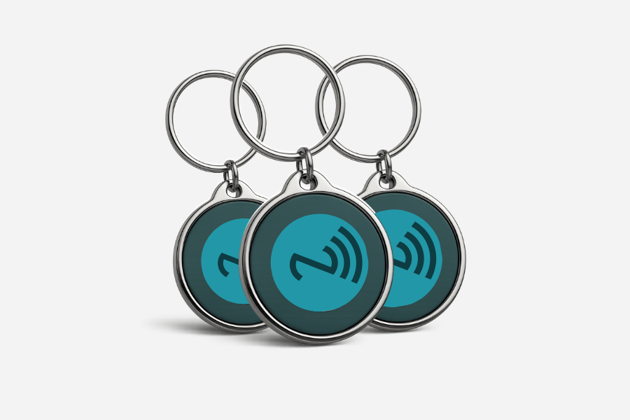 NFC Metal Round Keychain NTAG215 (3 pieces)