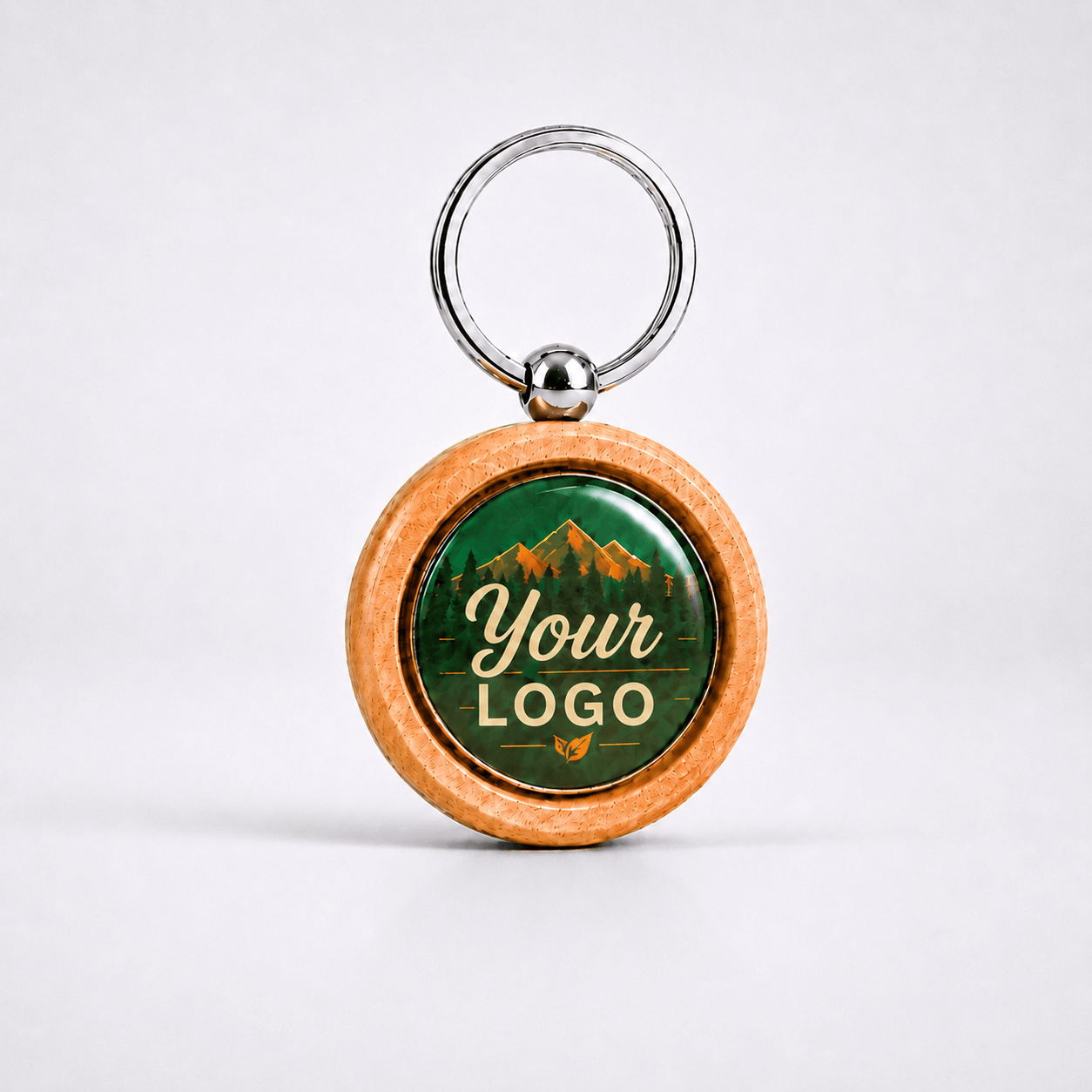 RFID Wooden Round Keychain—Custom Design