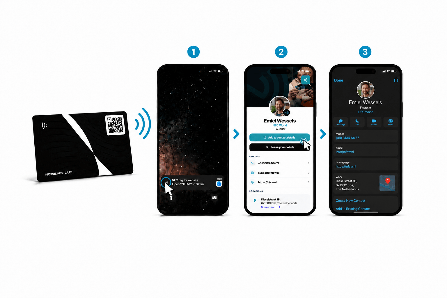 NFC business card scanning